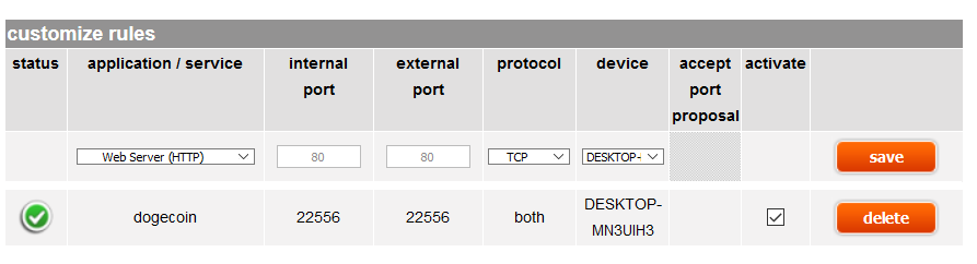 Port forwarding