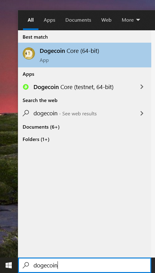 Starting Dogecoin Core